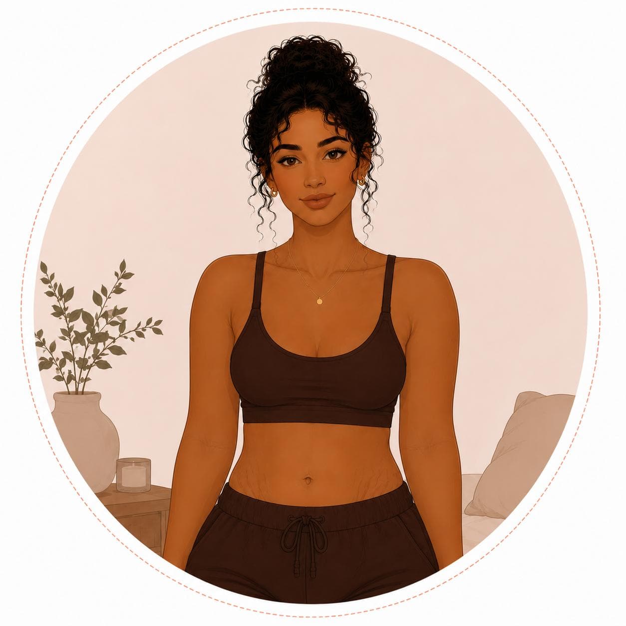 Illustration d'une femme en récupération post-partum