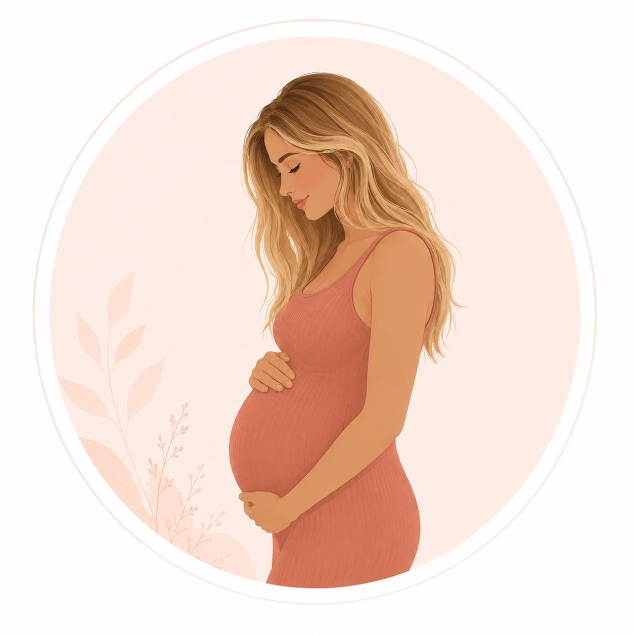 Illustration d'une femme enceinte blonde
